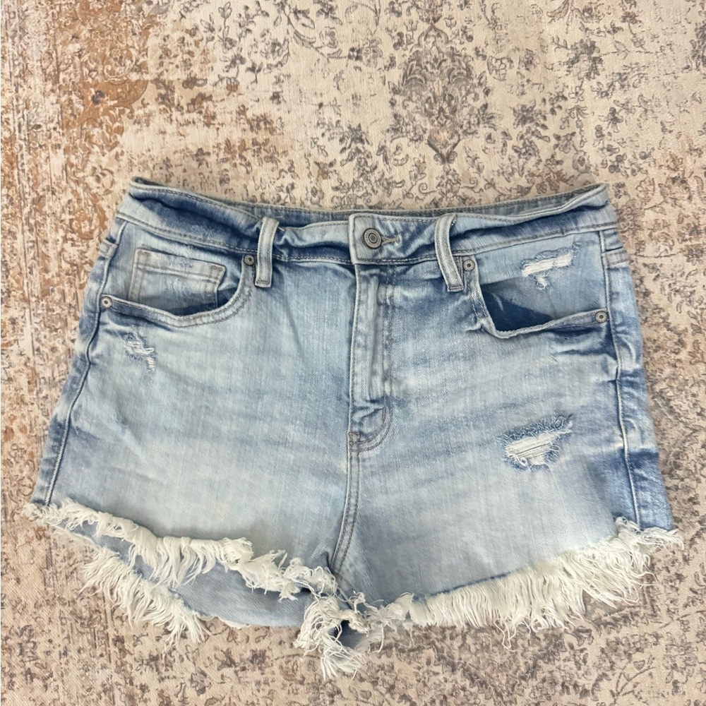 Eunina Distressed Light Denim Jean Shorts